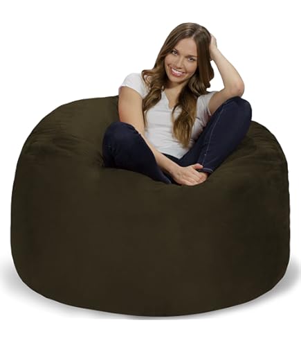 チルサック(Chill Sack) ビーンバッグチェア キャメルベージュ Free Shipping! Chill Sack 6 ft Bean Bag Chair, Memory Foam Lounger